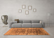 Machine Washable Oriental Orange Industrial Area Rugs in a Living Room, wshurb1547org