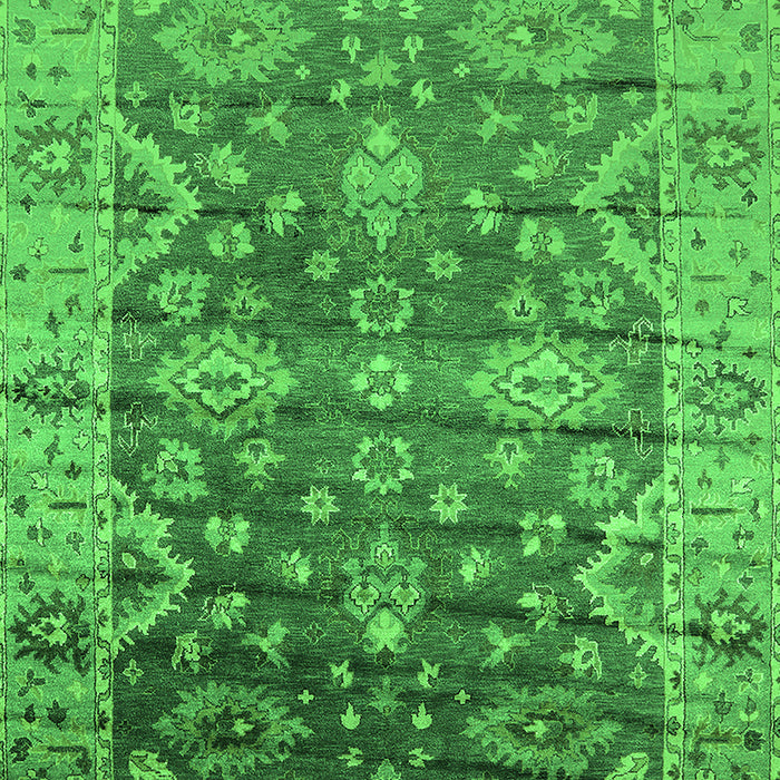 Machine Washable Oriental Green Industrial Area Rugs, wshurb1547grn