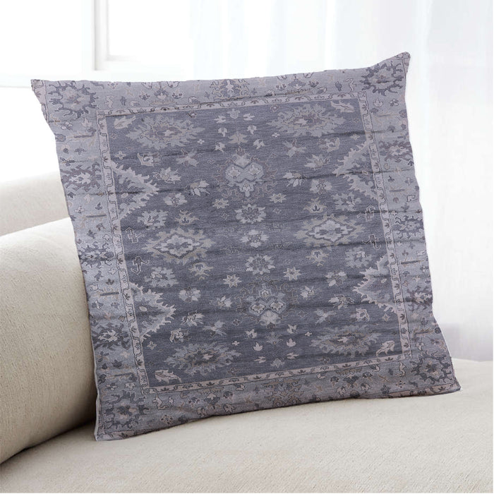 Lifestyle Image of Mid-Century Modern Urban Square Dark Gray Throw Pillow, 18 inch by 18 inch, pwurb1547