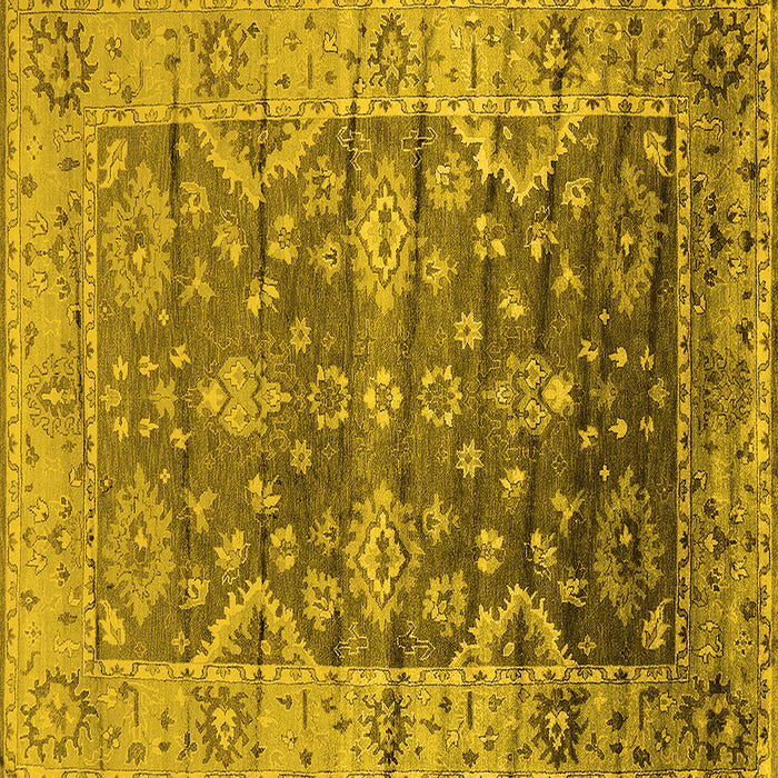 Square Oriental Yellow Industrial Rug, urb1547yw