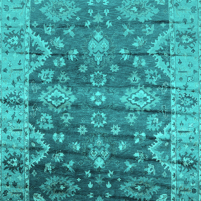 Machine Washable Oriental Turquoise Industrial Area Rugs, wshurb1547turq