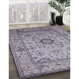 Mid-Century Modern Purple Oriental Rug in Family Room, urb1548