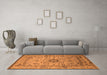 Machine Washable Oriental Orange Industrial Area Rugs in a Living Room, wshurb1548org