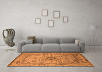 Machine Washable Oriental Orange Industrial Rug, wshurb1548org