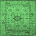 Square Oriental Emerald Green Industrial Rug, urb1548emgrn