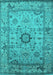 Machine Washable Oriental Turquoise Industrial Area Rugs, wshurb1548turq