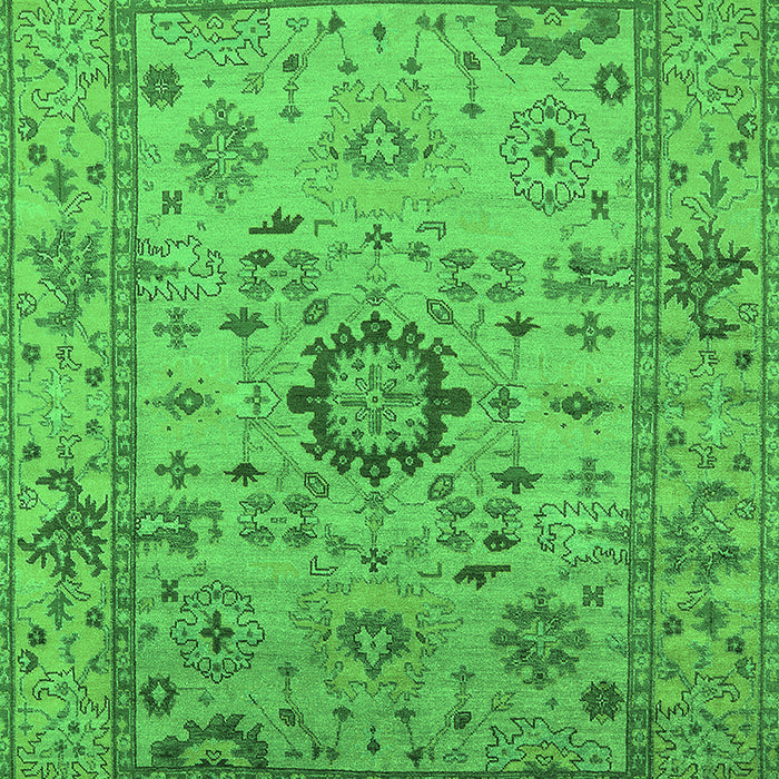 Machine Washable Oriental Green Industrial Area Rugs, wshurb1548grn
