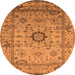 Round Oriental Orange Industrial Rug, urb1548org