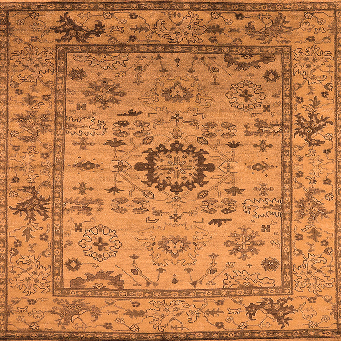 Square Oriental Orange Industrial Rug, urb1548org