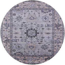 Round Machine Washable Industrial Modern Viola Purple Rug, wshurb1548