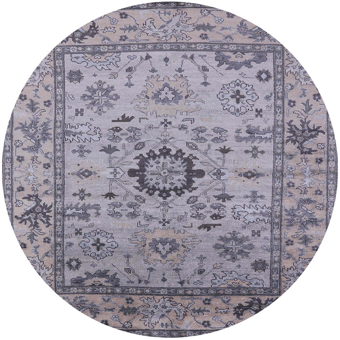 Round Machine Washable Industrial Modern Viola Purple Rug, wshurb1548