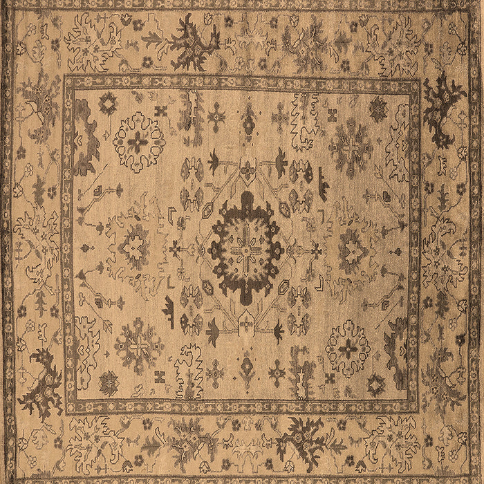 Square Machine Washable Oriental Brown Industrial Rug, wshurb1548brn