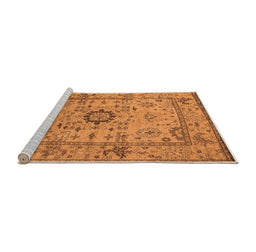 Sideview of Machine Washable Oriental Orange Industrial Area Rugs, wshurb1548org
