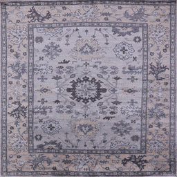 Square Machine Washable Industrial Modern Viola Purple Rug, wshurb1548