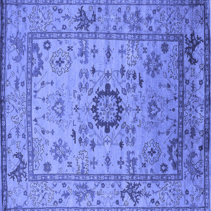 Square Machine Washable Oriental Blue Industrial Rug, wshurb1548blu