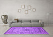 Machine Washable Oriental Purple Industrial Area Rugs in a Living Room, wshurb1548pur