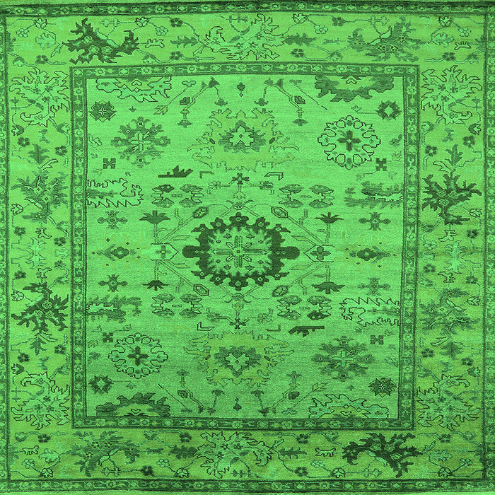 Square Oriental Green Industrial Rug, urb1548grn