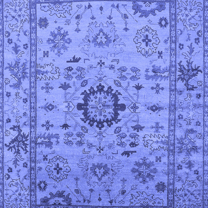 Machine Washable Oriental Blue Industrial Rug, wshurb1548blu