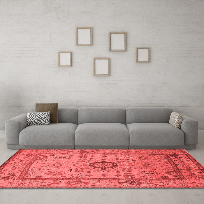 Industrial Red Washable Rugs