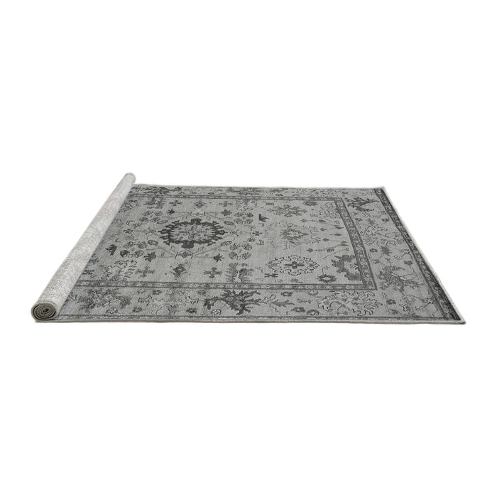 Sideview of Machine Washable Oriental Gray Industrial Rug, wshurb1548gry