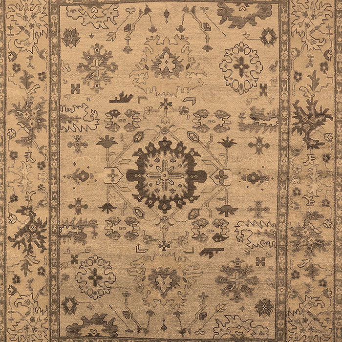 Machine Washable Oriental Brown Industrial Rug, wshurb1548brn