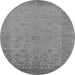 Round Oriental Gray Industrial Rug, urb1549gry