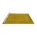 Sideview of Machine Washable Oriental Yellow Industrial Rug, wshurb1549yw