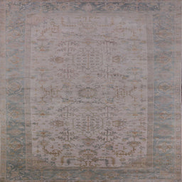 Square Mid-Century Modern Rose Purple Oriental Rug, urb1549