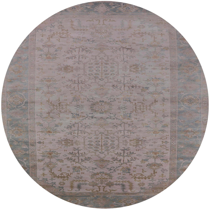 Round Machine Washable Industrial Modern Rose Dust Purple Rug, wshurb1549