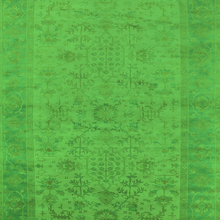 Machine Washable Oriental Green Industrial Area Rugs, wshurb1549grn