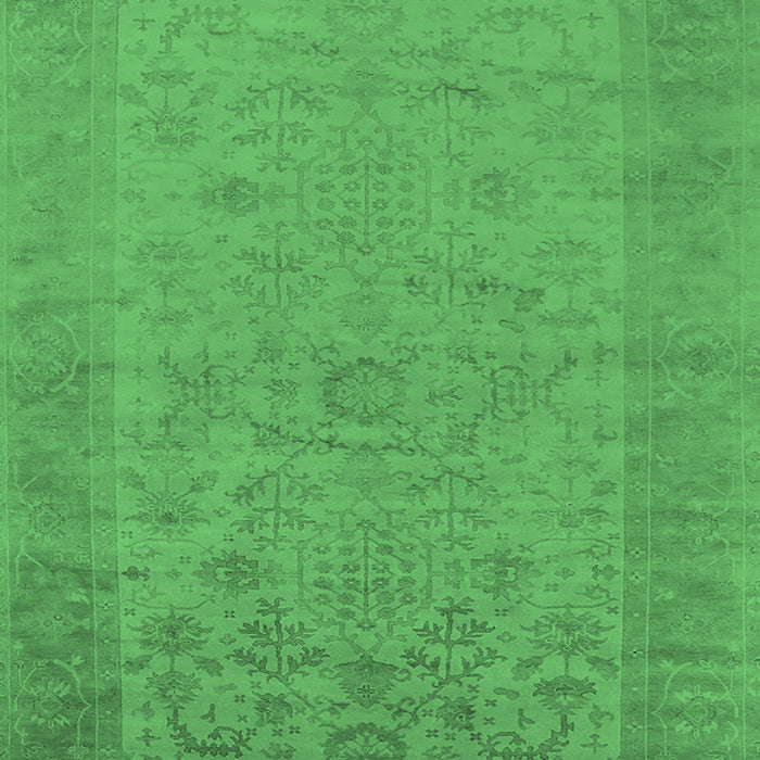 Machine Washable Oriental Emerald Green Industrial Area Rugs, wshurb1549emgrn