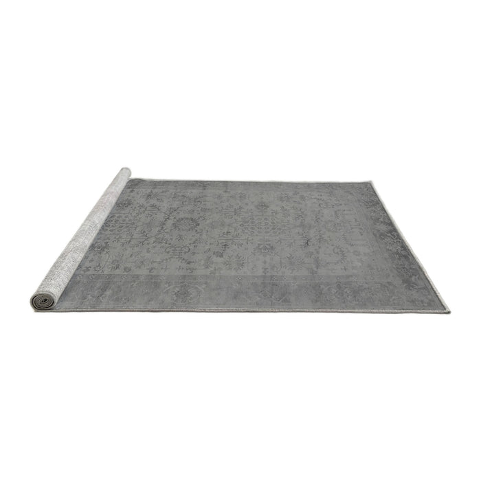 Sideview of Machine Washable Oriental Gray Industrial Rug, wshurb1549gry