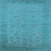 Square Oriental Light Blue Industrial Rug, urb1549lblu