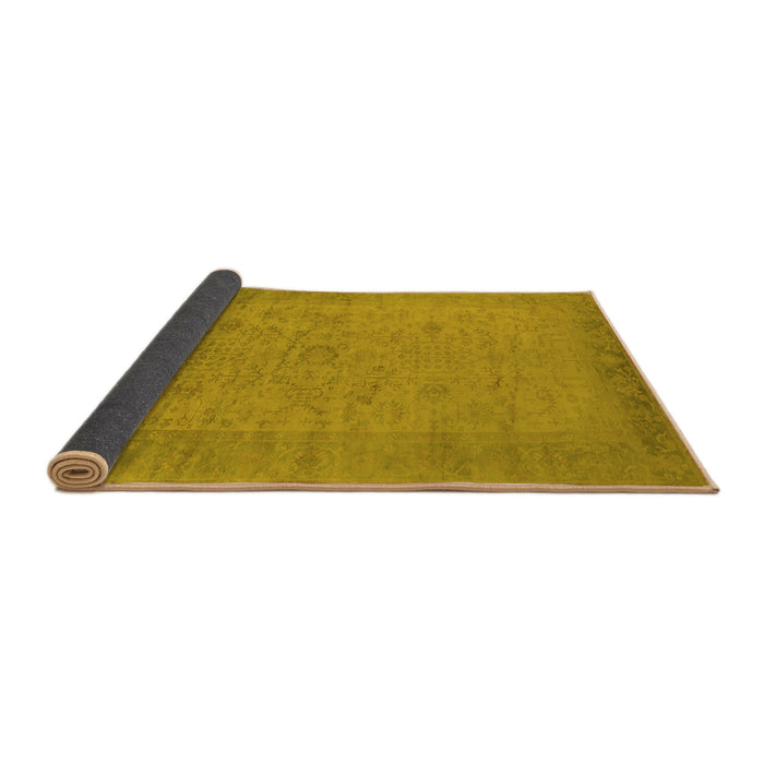 Sideview of Oriental Yellow Industrial Rug, urb1549yw