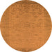 Round Oriental Orange Industrial Rug, urb1549org