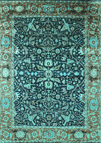 Oriental Turquoise Industrial Rug, urb1550turq