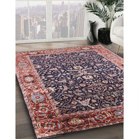 Mid-Century Modern Red Oriental Rug, urb1550