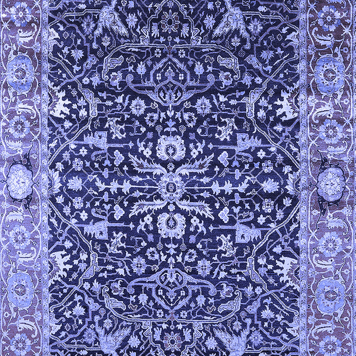 Machine Washable Oriental Blue Industrial Rug, wshurb1550blu