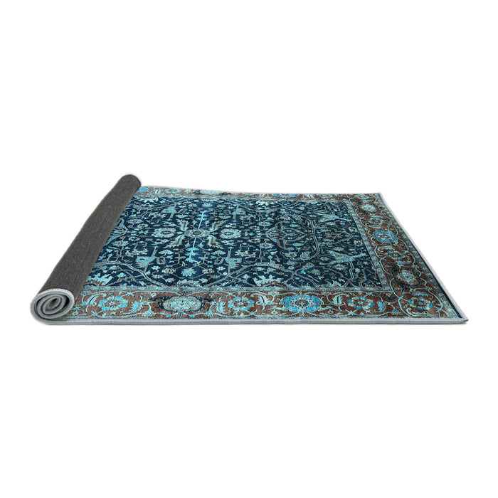 Sideview of Oriental Light Blue Industrial Rug, urb1550lblu