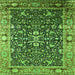 Square Oriental Green Industrial Rug, urb1550grn