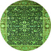 Round Oriental Green Industrial Rug, urb1550grn