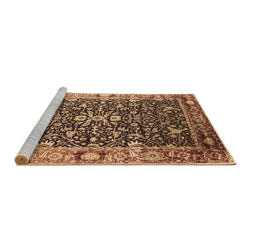 Sideview of Machine Washable Oriental Brown Industrial Rug, wshurb1550brn