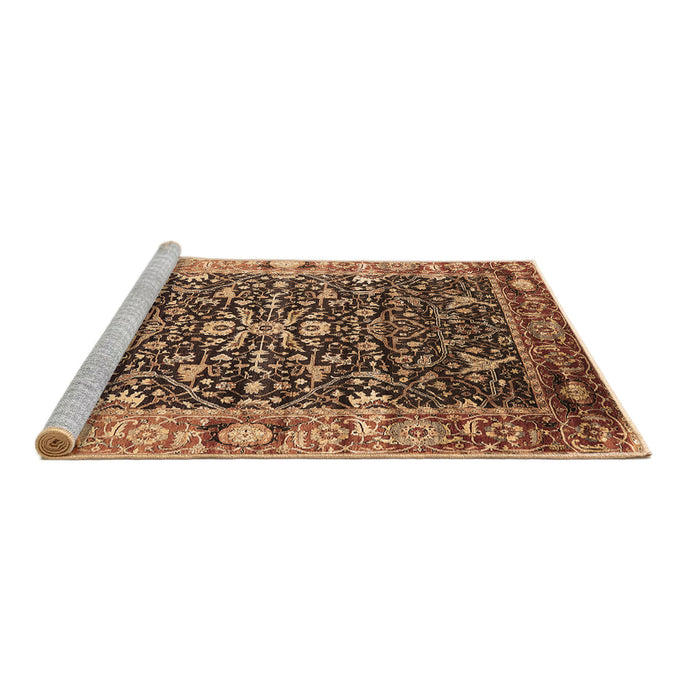 Sideview of Machine Washable Oriental Brown Industrial Rug, wshurb1550brn