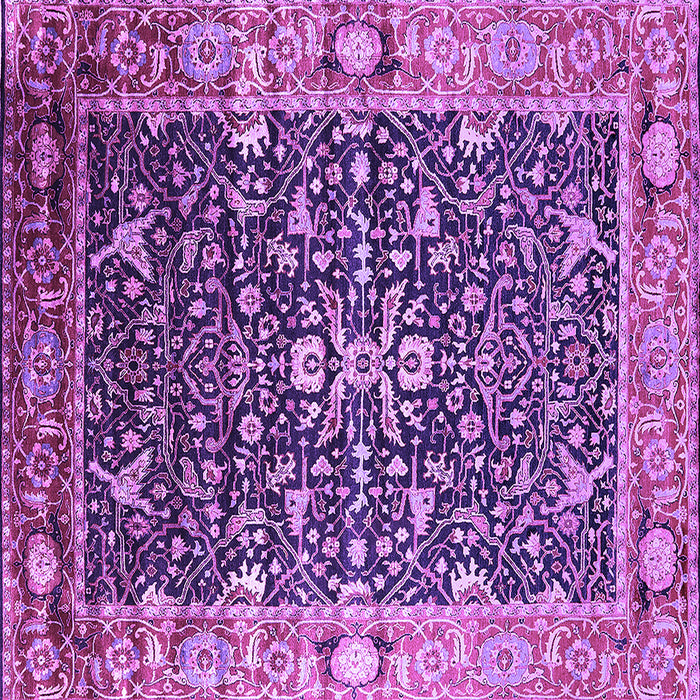Square Machine Washable Oriental Purple Industrial Area Rugs, wshurb1550pur