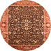 Round Oriental Orange Industrial Rug, urb1550org