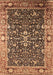 Machine Washable Oriental Brown Industrial Rug, wshurb1550brn