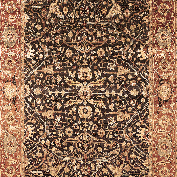 Machine Washable Oriental Brown Industrial Rug, wshurb1550brn