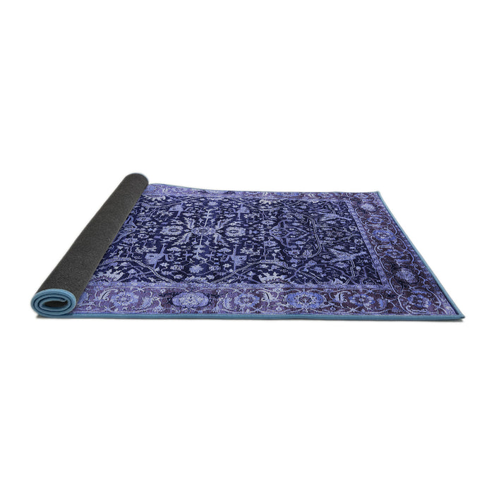 Sideview of Oriental Blue Industrial Rug, urb1550blu
