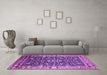 Machine Washable Oriental Purple Industrial Area Rugs in a Living Room, wshurb1550pur