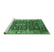 Sideview of Machine Washable Oriental Emerald Green Industrial Area Rugs, wshurb1550emgrn